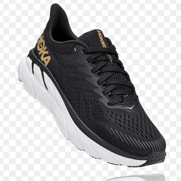 HOKA One One Clifton Black and White Running Sneaker Size